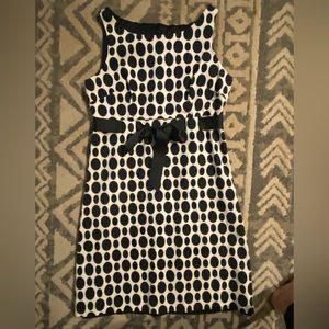 Super fun Polk dot white and black dress